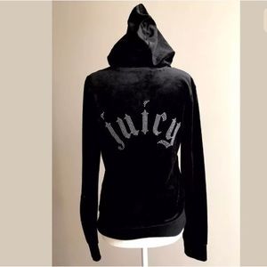 NWT $148 JUICY COUTURE Black Studded Velour Jacket